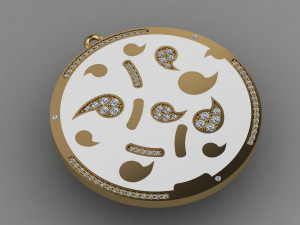 pendant coin with drops Model Cetak 3D