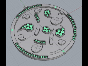 pendant coin with drops 3Dプリントモデル