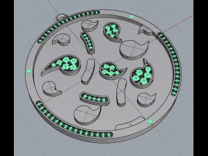 pendant coin with drops 3D Print Model