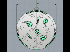 pendant coin with drops 3D Print Model