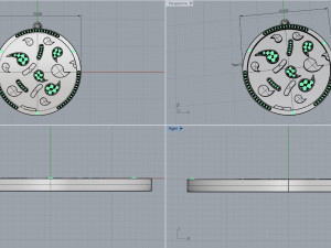 pendant coin with drops 3Dプリントモデル