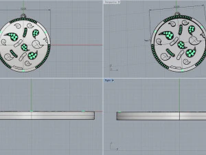 pendant coin with drops 3D Print Model