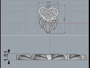 wolf sign pendant 3D Print Model