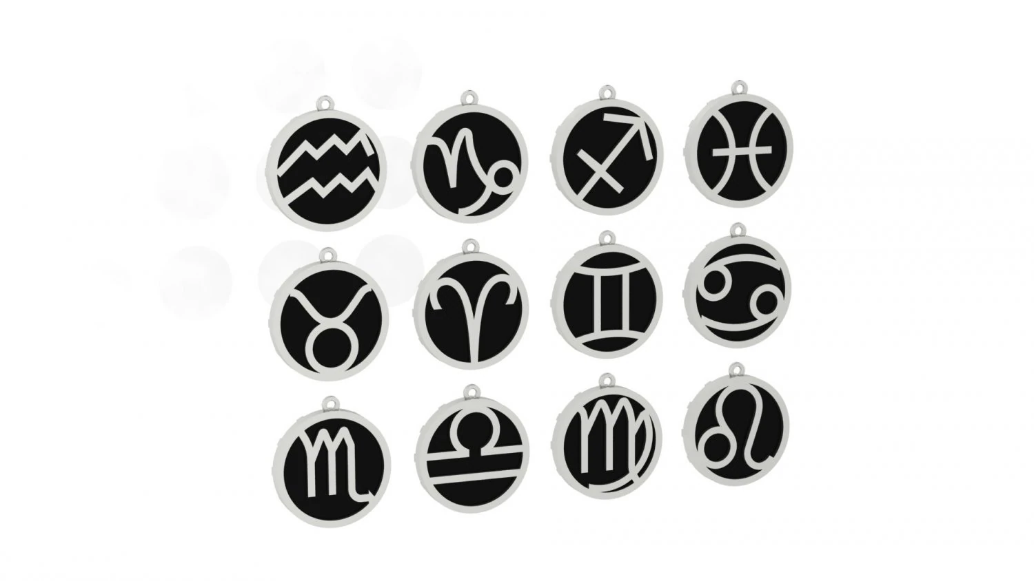 zodiac pendants with onix 3D Print Model .c4d .max .obj .3ds .fbx .stl .blend