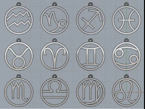 zodiac pendants with onix 3D Print Model