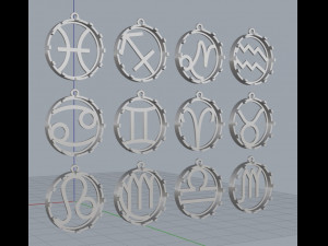 zodiac pendants with onix Modello di stampa 3D