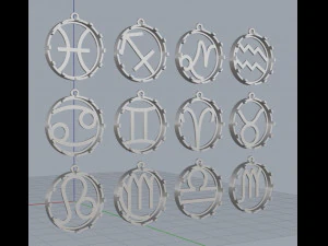 zodiac pendants with onix 3D Print Model