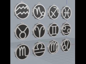 zodiac pendants with onix Modello di stampa 3D