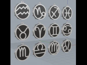 zodiac pendants with onix 3D Print Model