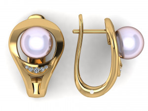 earrings with pearls 3D Print Model