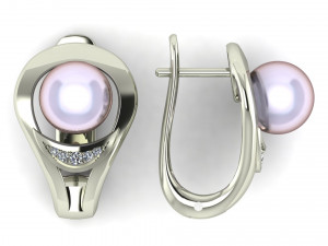earrings with pearls 3D Print Model