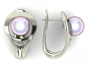 earrings with pearls 3D Print Model