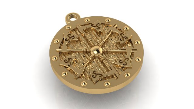 pendant with axes yarovat amulet Model do druku 3D .c4d .max .obj .3ds .fbx .stl .blend 