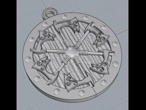 pendant with axes yarovat amulet Model do druku 3D