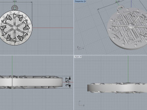 pendant with axes yarovat amulet Model do druku 3D