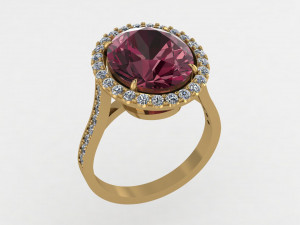 ring with garnet oval 3D प्रिंट मॉडल