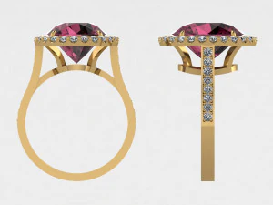 ring with garnet oval 3D Print Model