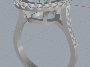 ring with garnet oval Model do druku 3D