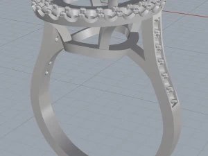 ring with garnet oval 3D Print Model