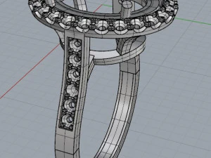 ring with garnet oval 3D Print Model