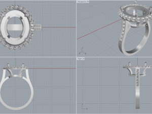 ring with garnet oval Model do druku 3D