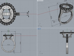 ring with garnet oval Model do druku 3D