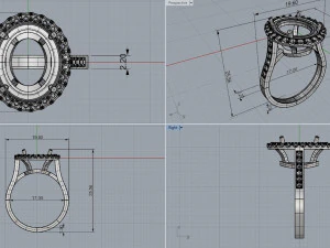 ring with garnet oval 3D Print Model