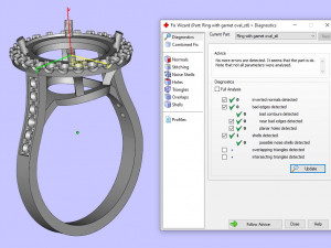 ring with garnet oval Model do druku 3D