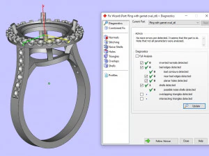 ring with garnet oval 3D Print Model