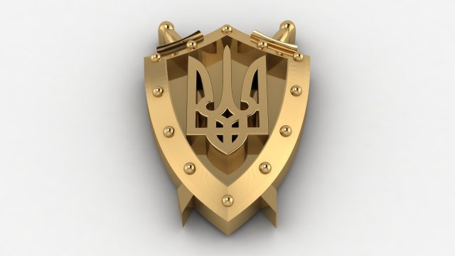 ukraine emblem Model do druku 3D .c4d .max .obj .3ds .fbx .stl .blend 