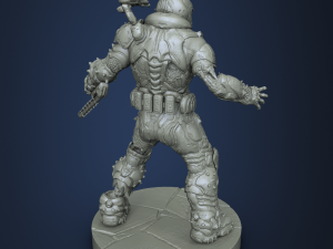 Zombie DOOM Slayer 3D-printmodel