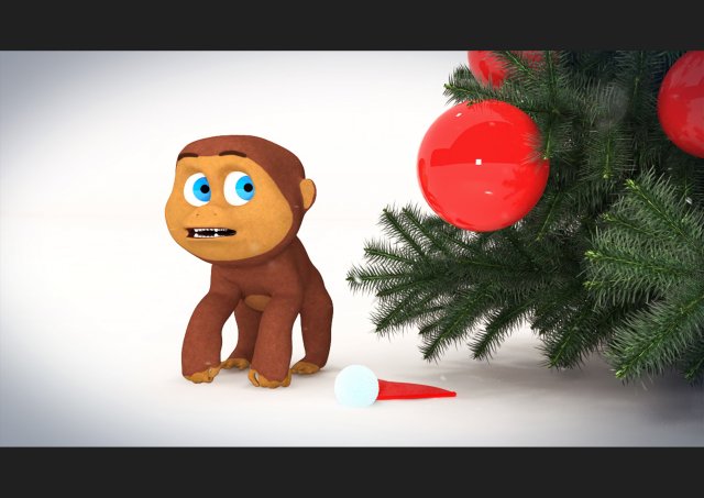 new year monkey rigged and animated 3D मॉडल .c4d .max .obj .3ds .fbx .stl .blend 