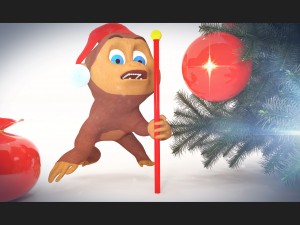 new year monkey rigged and animated 3D मॉडल