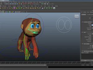 new year monkey rigged and animated 3D Model