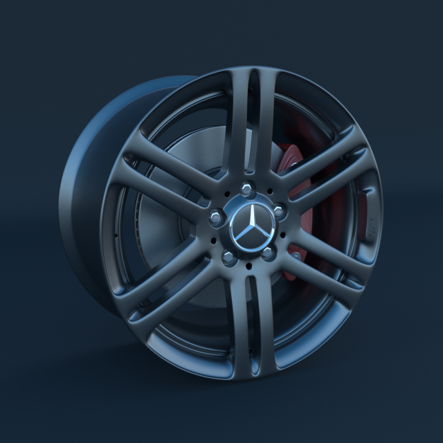 mercedes benz rim and brake 3D Model .c4d .max .obj .3ds .fbx .stl .blend 