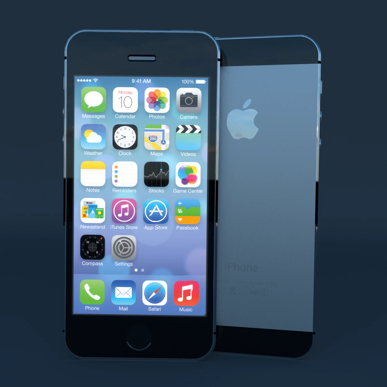 iphone 5s 3D Model .c4d .max .obj .3ds .fbx .stl .blend