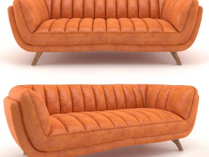 bruno leather sofa 3D Модель