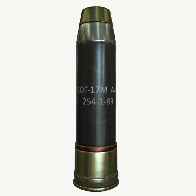 launch grenade vog-17 cis 3D Model .c4d .max .obj .3ds .fbx .stl .blend 
