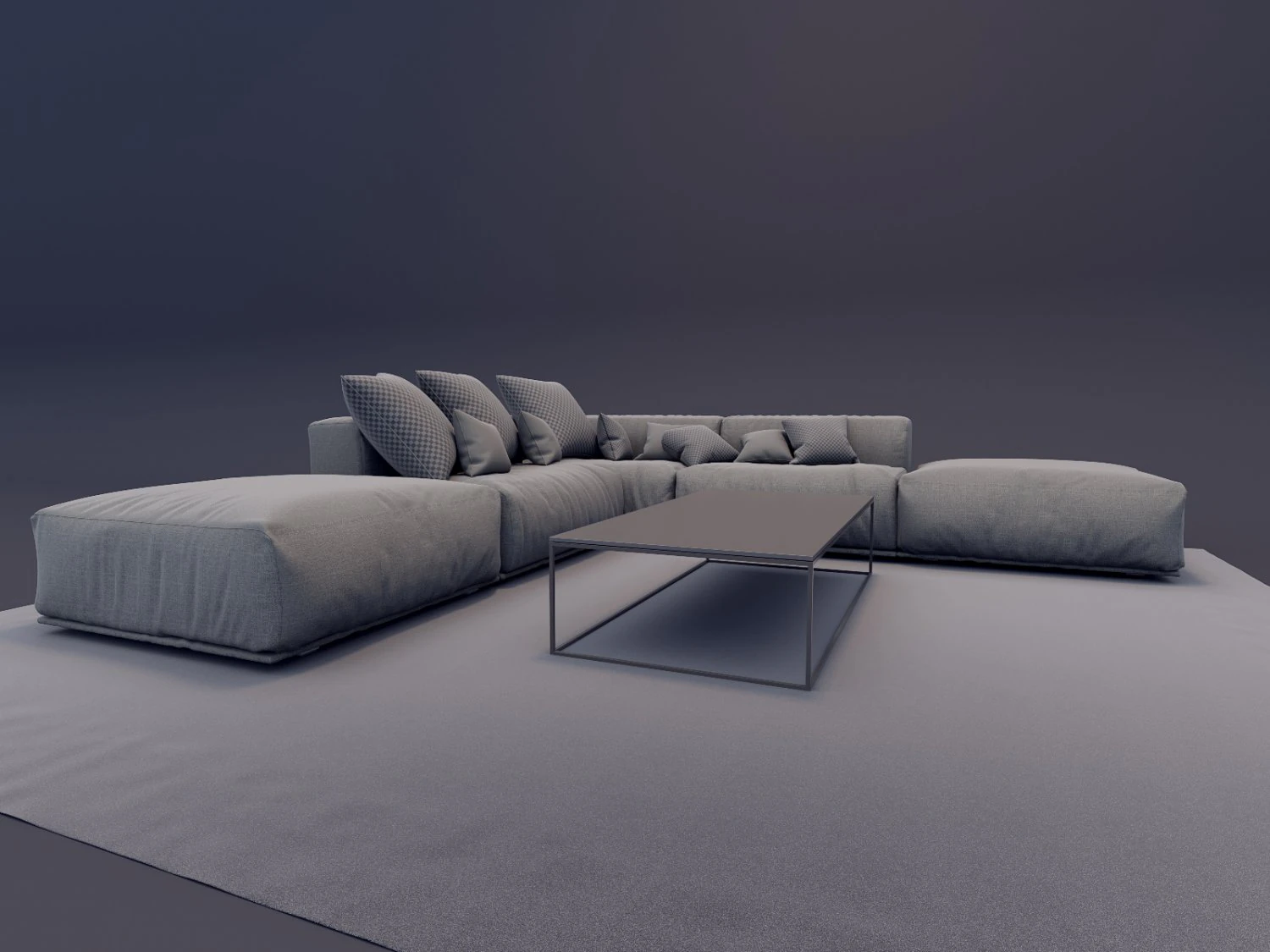 poliform bolton and table 3D Model .c4d .max .obj .3ds .fbx .stl .blend