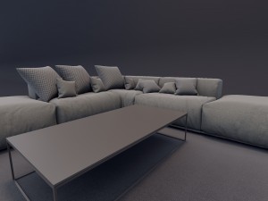 poliform bolton and table 3D Модель