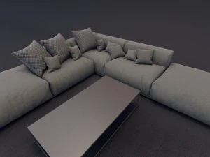 poliform bolton and table 3D Model