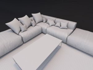 poliform bolton and table 3D Модель
