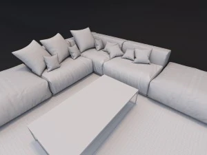 poliform bolton and table 3D Model