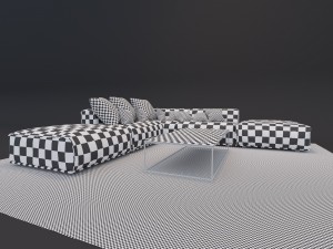 poliform bolton and table 3D Модель