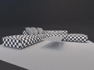 poliform bolton and table 3D Model