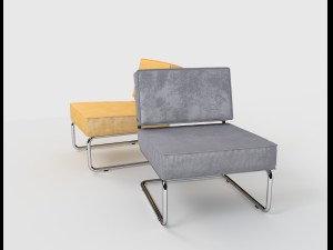 zuiver ridge rib lounge chair Modèle 3D