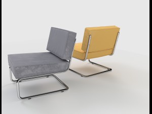 zuiver ridge rib lounge chair Modèle 3D