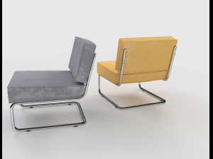 zuiver ridge rib lounge chair Modèle 3D