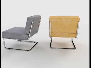 zuiver ridge rib lounge chair Modèle 3D