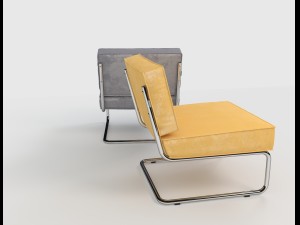 zuiver ridge rib lounge chair Modèle 3D
